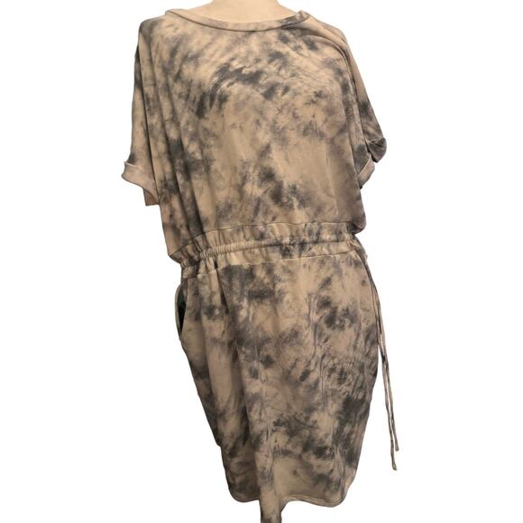 Gilli Tie-Dye Drawstring Waist T-Shirt Dress, Plus Size 1X - Picture 2 of 8